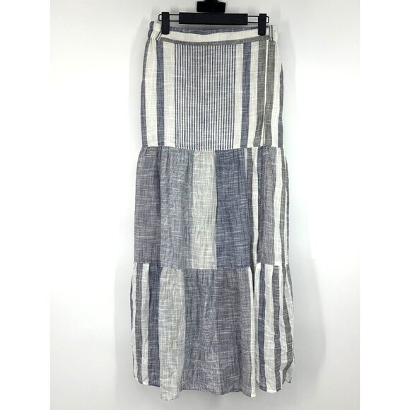 Angie Skirt Blue White Stripe Maxi Pull On Lined Boho NWT - Picture 3 of 11